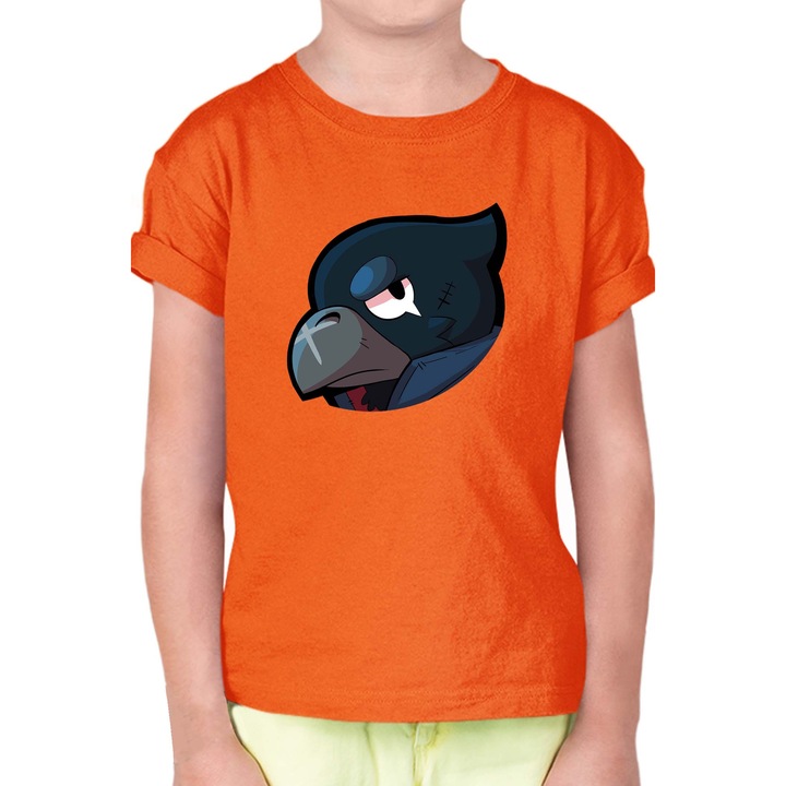 Gyerek rövid ujjú póló Brawl Stars OPT Crow Head, Narancssárga