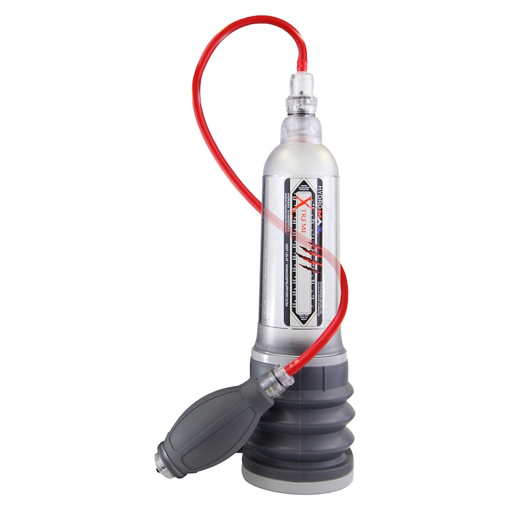Секс помпа Bathmate Hydromax X40 Xtreme, Прозрачна, Уголемяване с 15%, Комплект с ръчна помпа
