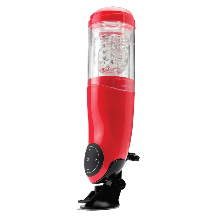 Орален мастурбатор Pipedream, Mega Bator, Червен, Водоустойчив, С литиева батерия