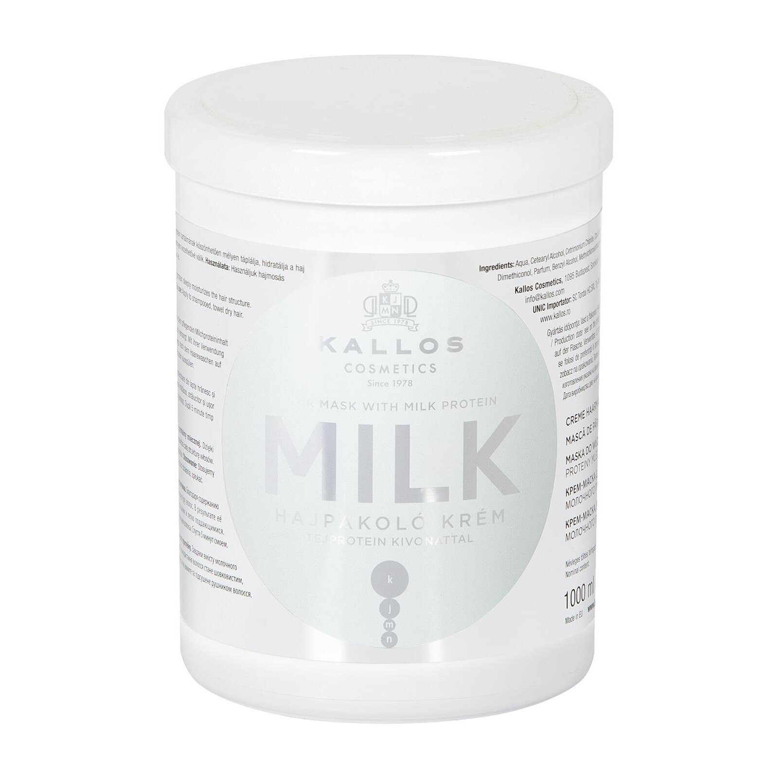 Masca de par cu extract de lapte Kallos KJMN milk 1000ml