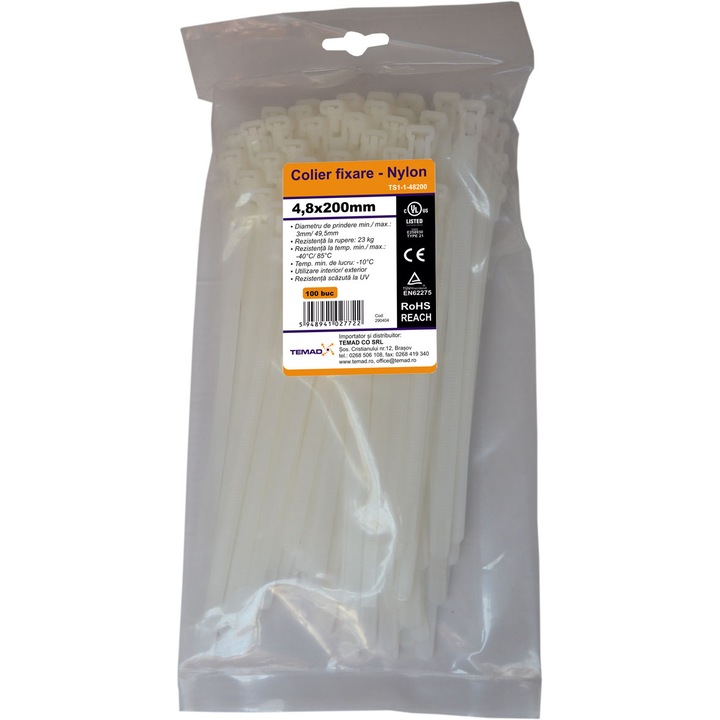 Colier de plastic Temad, 4.8x200 mm