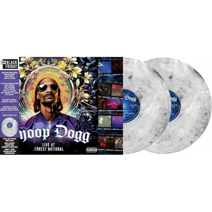 Snoop Dogg - Live At Forest National, 2005, vinil si DVD, efect fum verde si gri