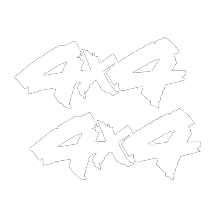 Sticker x2, 4x4, Alb, 25cm - eMAG.ro