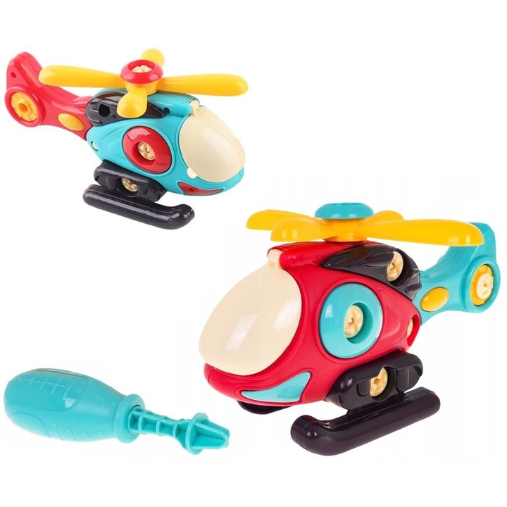 Elicopter Trifox, roz, 190x110mm, set cu surubelnita