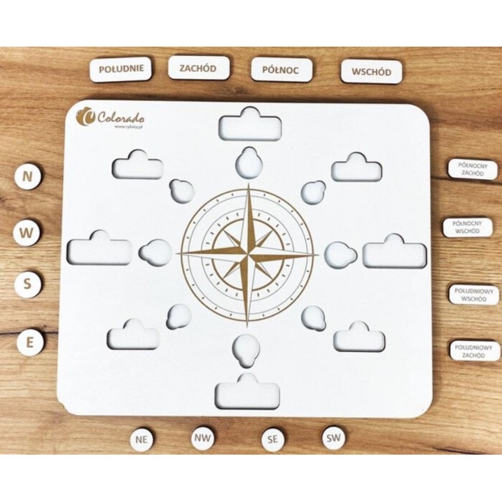 Roza directiilor geografice, Colorado, set educational, 28,5x35cm, pentru copii 3+