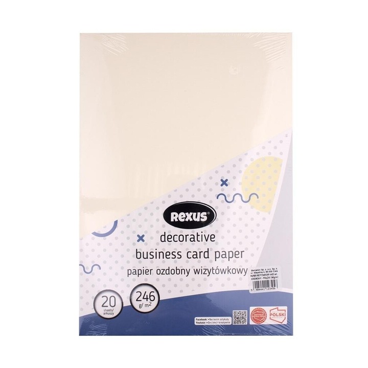 A4/20 krém papír névjegykártyákhoz - csíkos