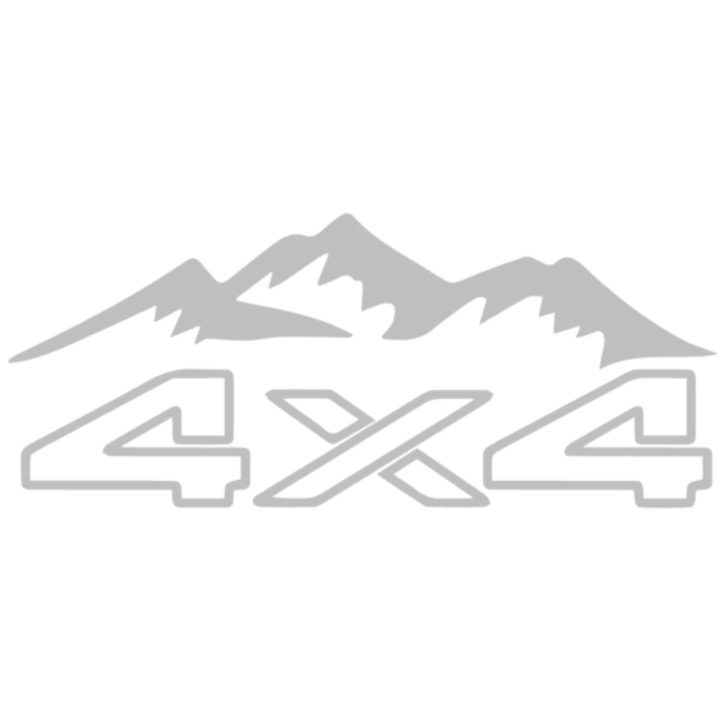Sticker Off Road, 4x4 Mountains, Gri, 40 cm x 16