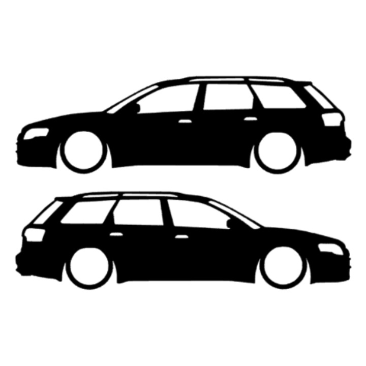 Sticker x2, Audi RS4 Avant, Negru lucios, 20cm