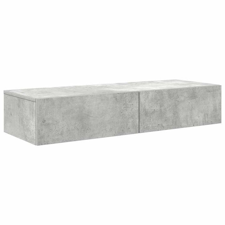 vidaXL Falipolc fiókokkal betonszürke 100x36x19 cm műszaki fa 859989