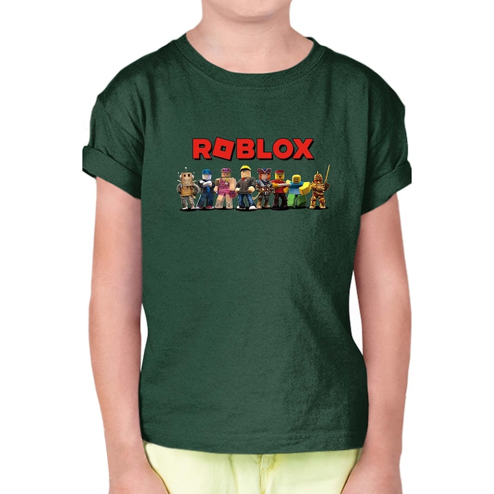 Tricou cu mânecă scurtă pentru copii Roblox OPT Roblox Team, Verde englez