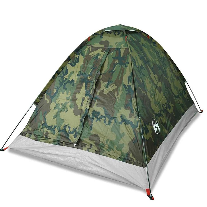 Cort de camping cupola vidaXL, pentru 4 persoane, camuflaj, impermeabil, 2.7 Kg 4009638