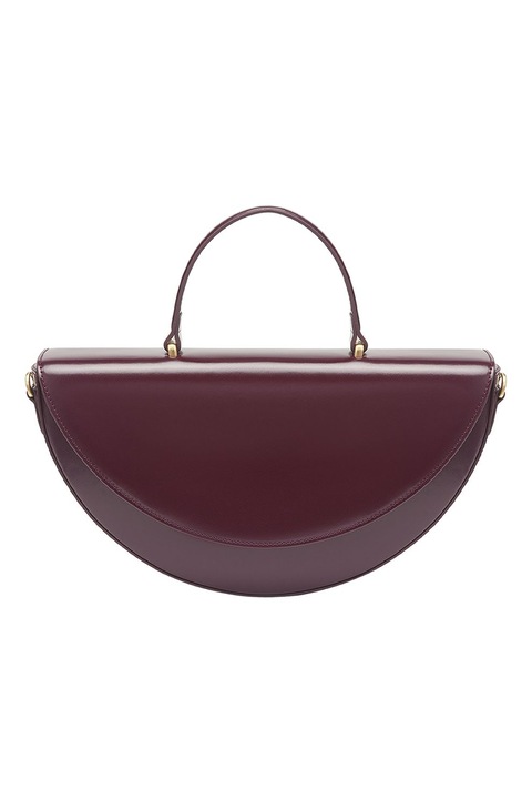 Potamy, Geanta de piele in forma de semiluna, cu maner, Violet tyrian