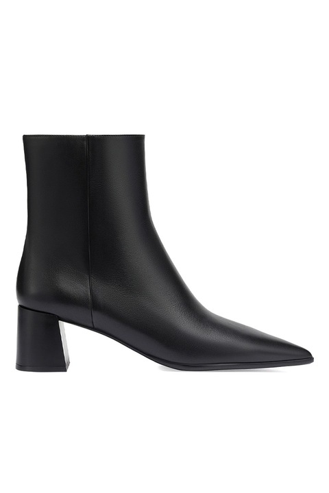 Potamy, Botine de piele cu varf ascutit, Negru