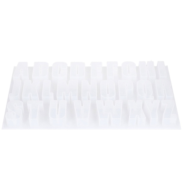 Seturi de matrite litere mari din silicon, Enforose, reutilizabile, transparente, 3D, transparent