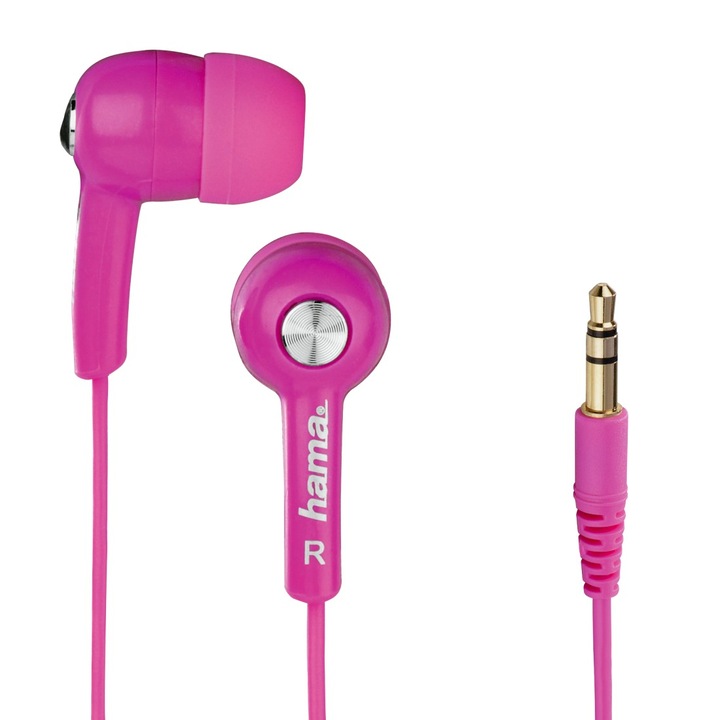 Слушалки Hama HK2103, С кабел, In-ear, Pink