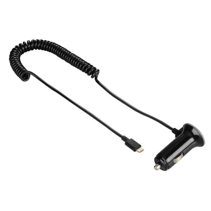 Incarcator auto Hama Lightning MFI, 1A, Black