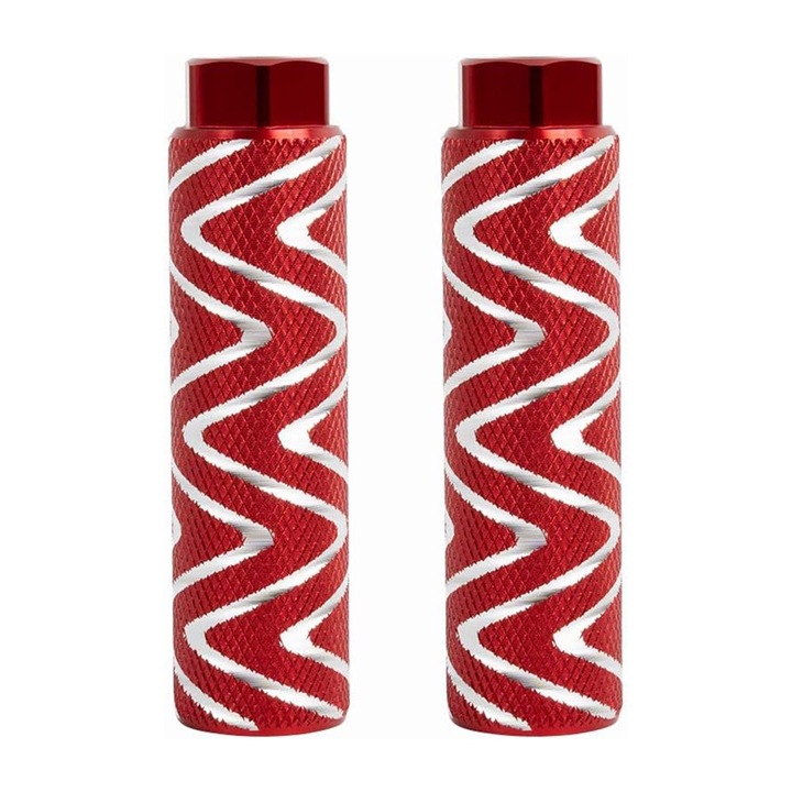 Pedale bicicleta MTB, SINBINTA, Set 2 Pedale Bicicleta din Aluminiu, Design antiderapant, Ergonomice, Pentru BMX, Cursiera si multe alte modele, 10x2.8x0.9 cm, Rosu