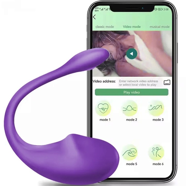 Vibrator femei, LOVE99® jucarii sexuale, Clitoris si Punctul G, Control telefonic, Explozii Orgasme Multiple, Silicon Non-Toxic Neted, Rezistent la apa, Mov