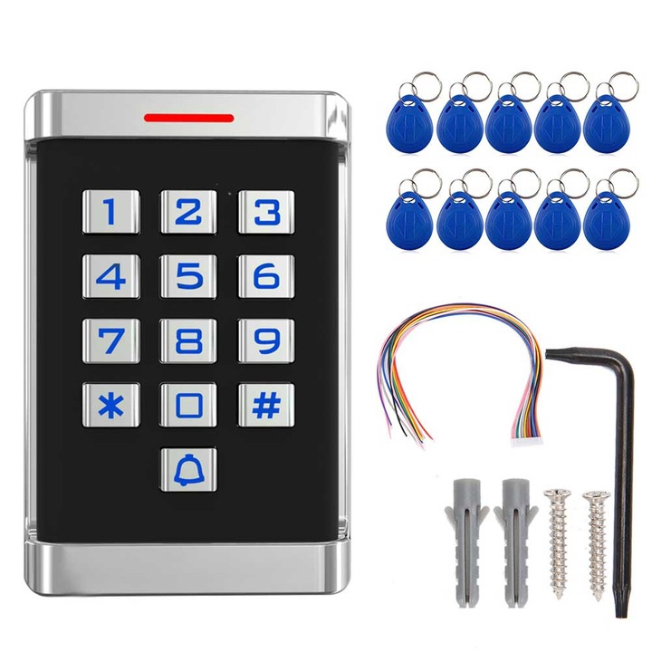 Masina de control al accesului din metal cu 26 de usi RFID Wiegand 125KHz cu 10 carti de identitate DC12V-24V (obisnuit)