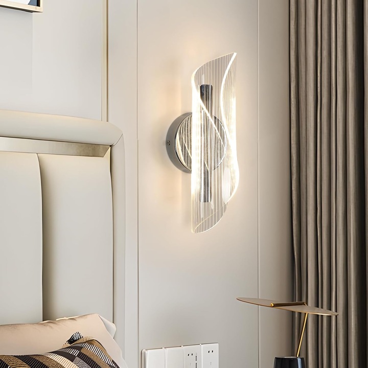 LED стенна лампа, Toollight, злато, 28×10×11cm, 16W, трицветна светлина, 6500K+4500K+3000K, за спалня, хол, коридор