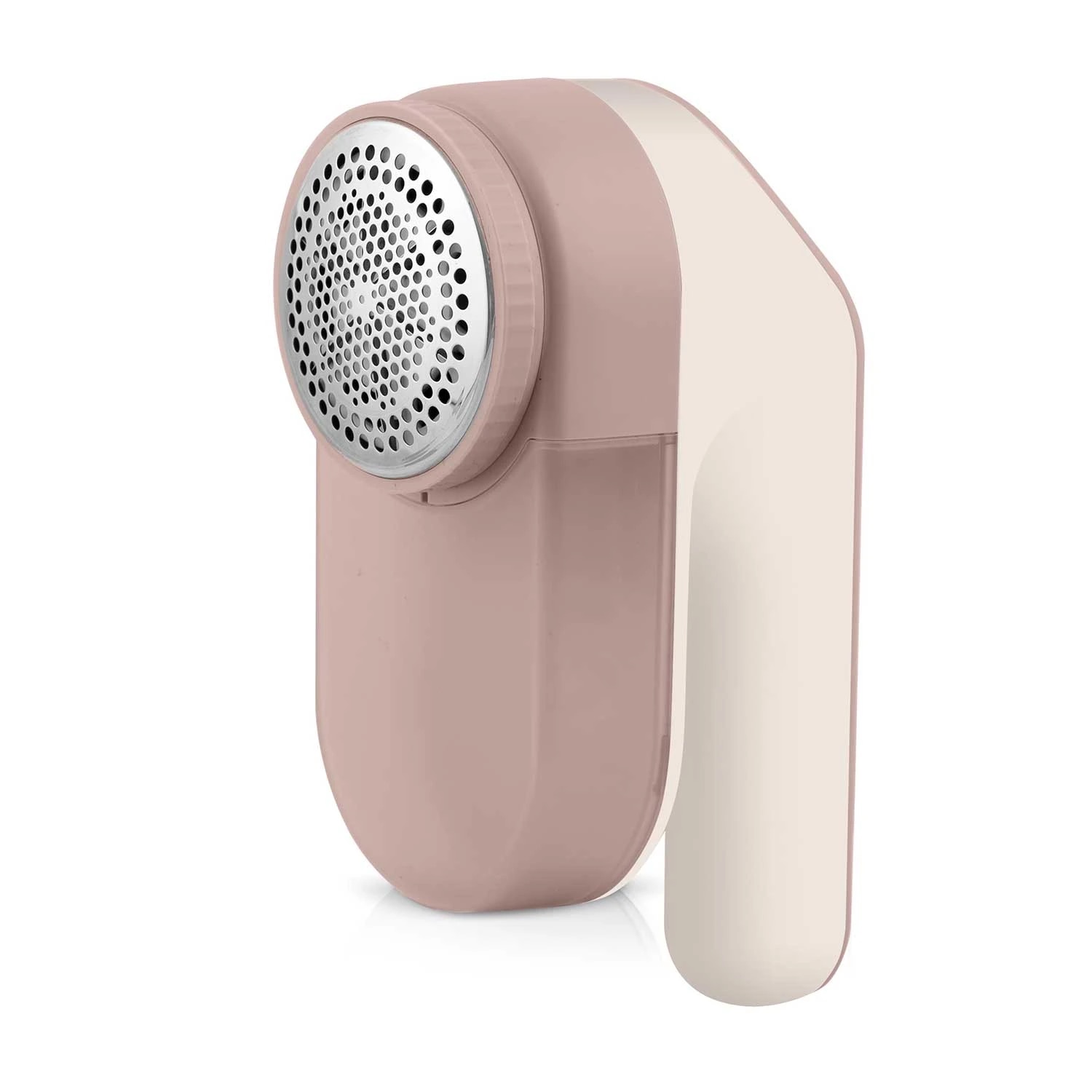 Aparat de curatat scame electric, lame din otel inoxidabil, ecran LCD, 3 niveluri de intensitate a puterii, recipient mare de 120 ml, baterie 2000 mAh, roz si alb