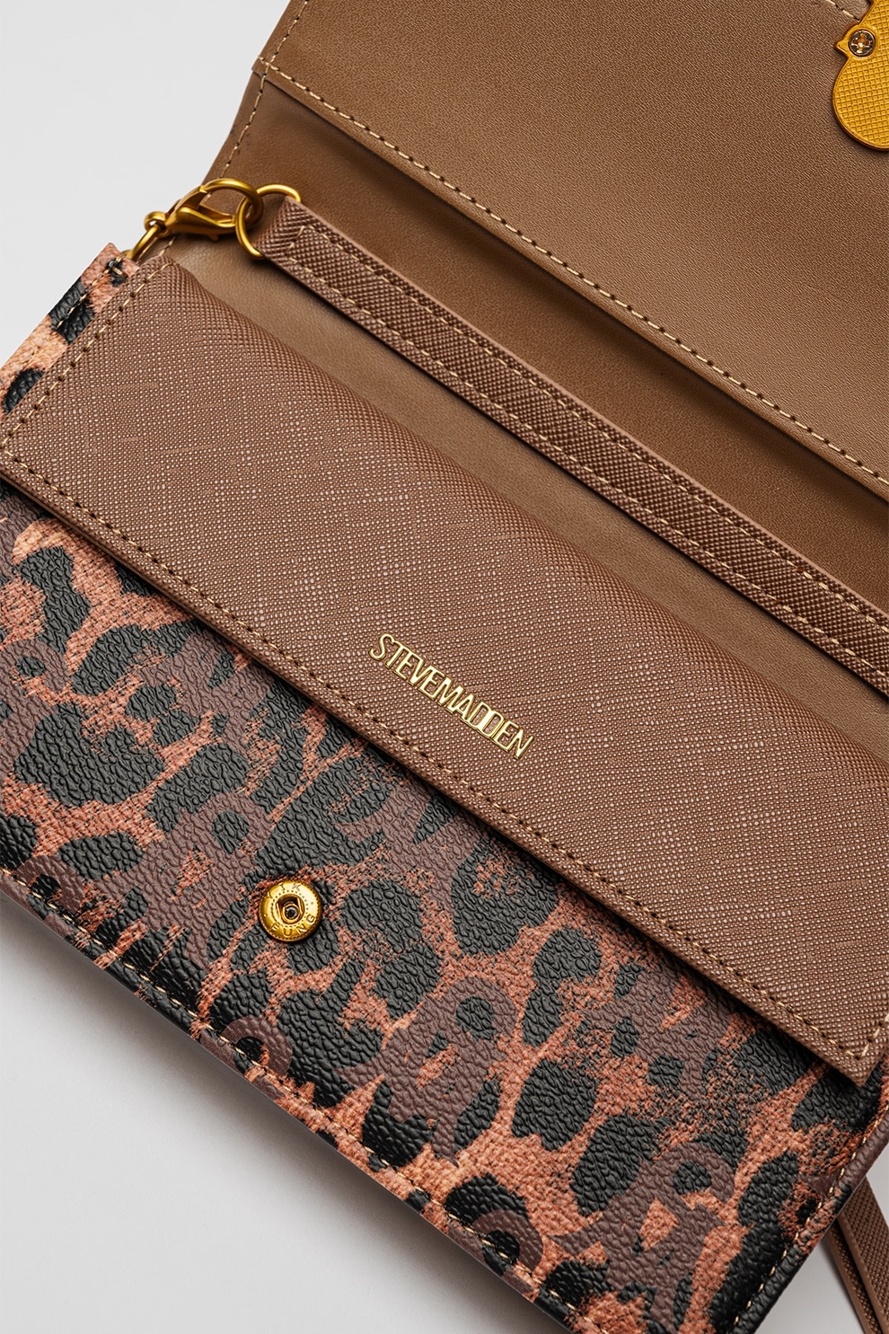 Steve Madden, Geanta crossbody de piele ecologica cu animal print