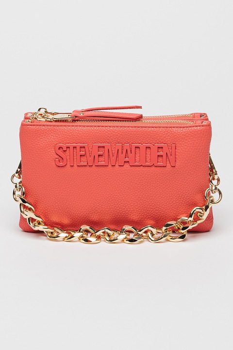 Steve Madden, Geanta crossbody din piele ecologica cu logo Nicco, Corai
