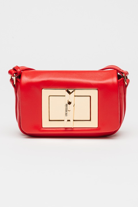 Love Moschino, Geanta crossbody de piele ecologica, Rosu