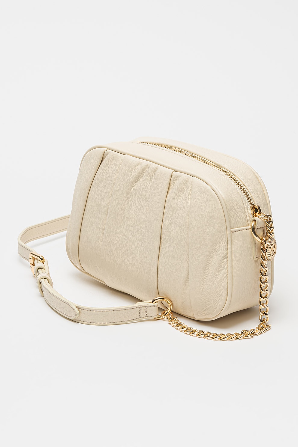 Love Moschino, Geanta crossbody cu buzunar cu fermoar, Crem - eMAG.ro