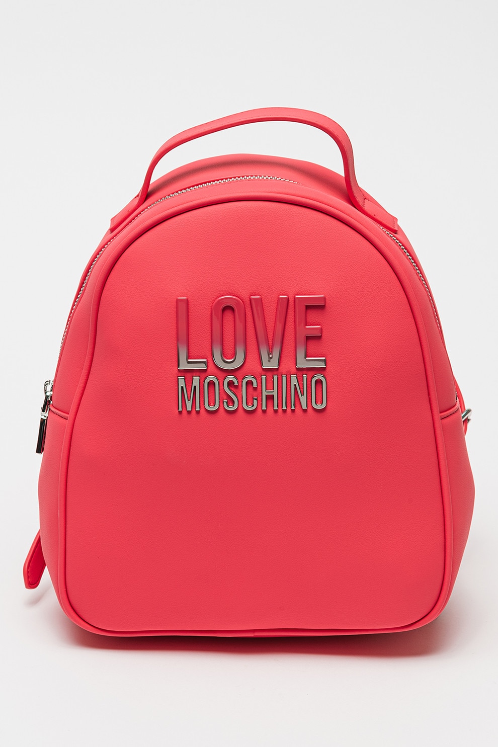 Love Moschino, Rucsac de piele ecologica cu logo supradimensionat