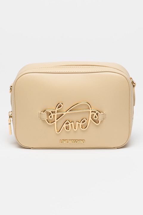 Love Moschino, Geanta crossbody de piele ecologica, Bej deschis