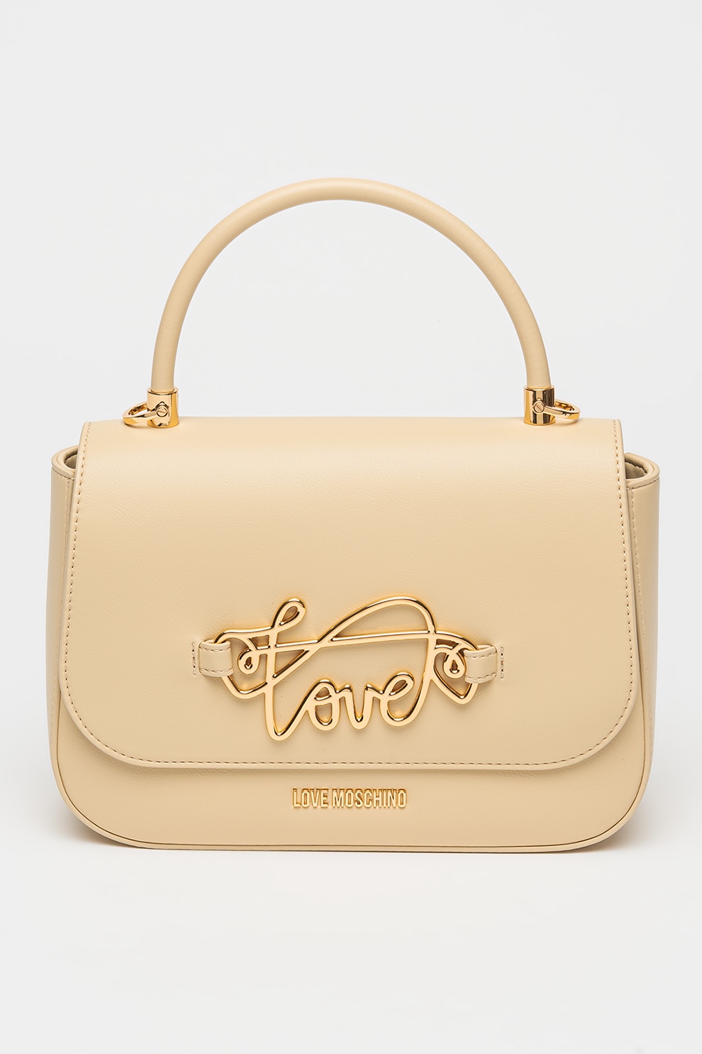 Love Moschino, Geanta de piele ecologica cu maner si logo metalic
