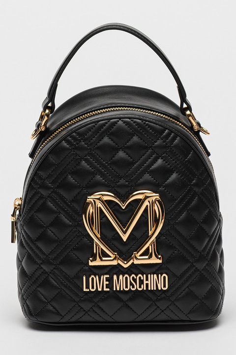 Love Moschino, Капитонирана раница от еко кожа, Черен