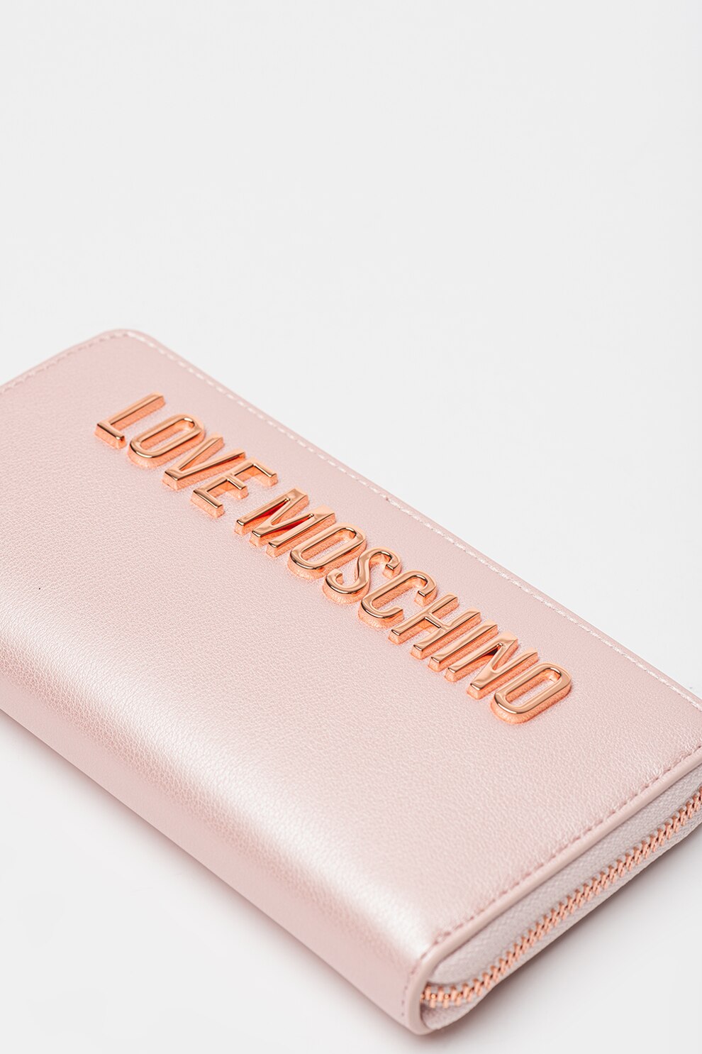 Logo Cu Roz Love Moschino, Portofel de piele ecologica cu logo, Roz pastel - eMAG.ro