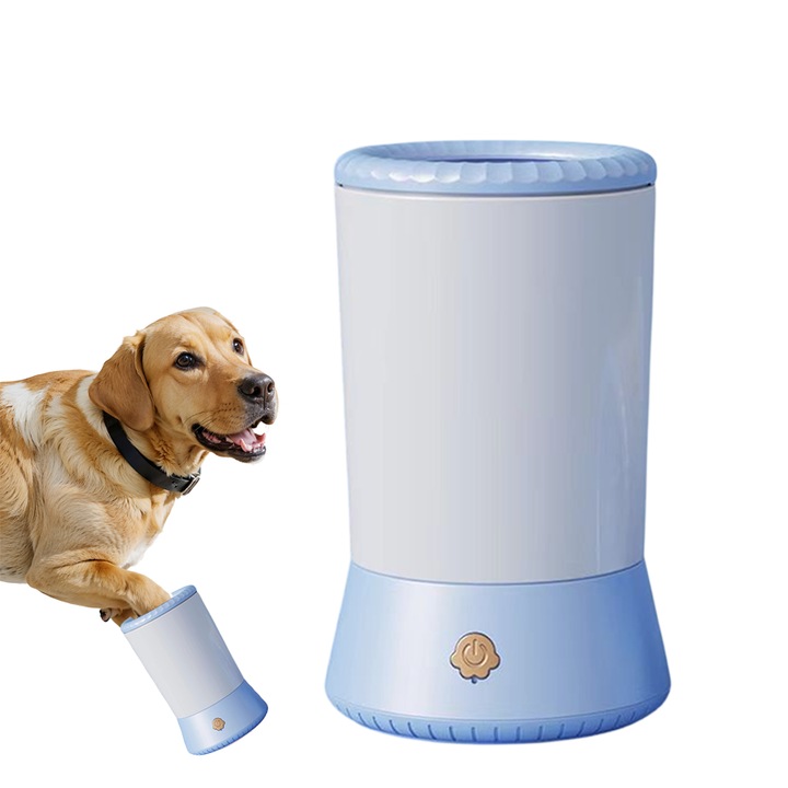Електрическа машина за миене на животински лапи, с 2 регулируеми скорости, мек силикон, USB зареждане, синя