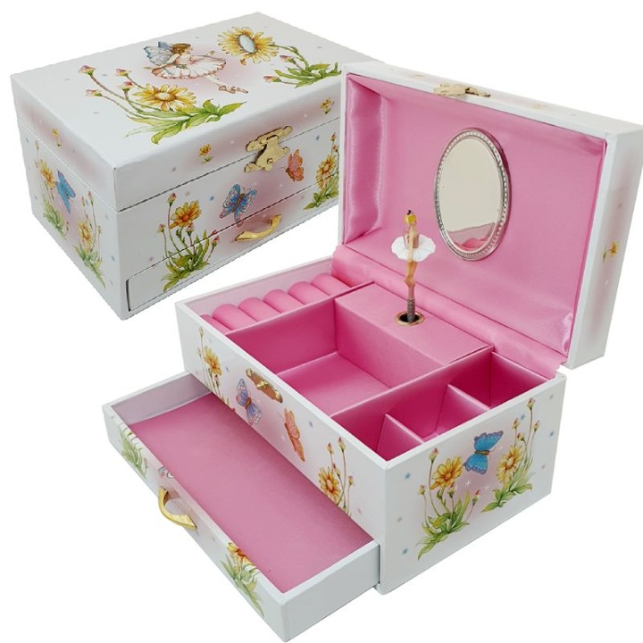 Музикална кутия за бижута, Eleon 28032, Горска фея, 18х12см, мелодия Greensleeves