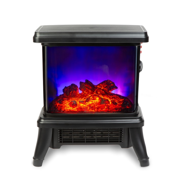 Semineu electric Bewello Semineu vizual 3D cu functie de incalzire - 180° - calorifer + LED - 36 x 21 x 36 cm bw2106 incalzire intensiva pentru incalzire pana la 15mp suprafata