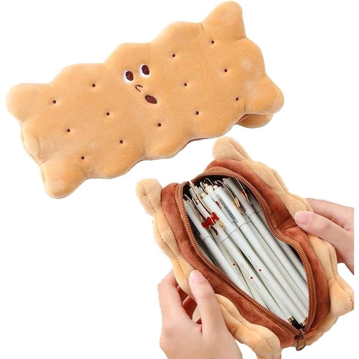 Penar, Capacitate mare, Jucarii de plus, Moi la atingere, Pentru fete si baieti, 19x10x6.5cm, Bej