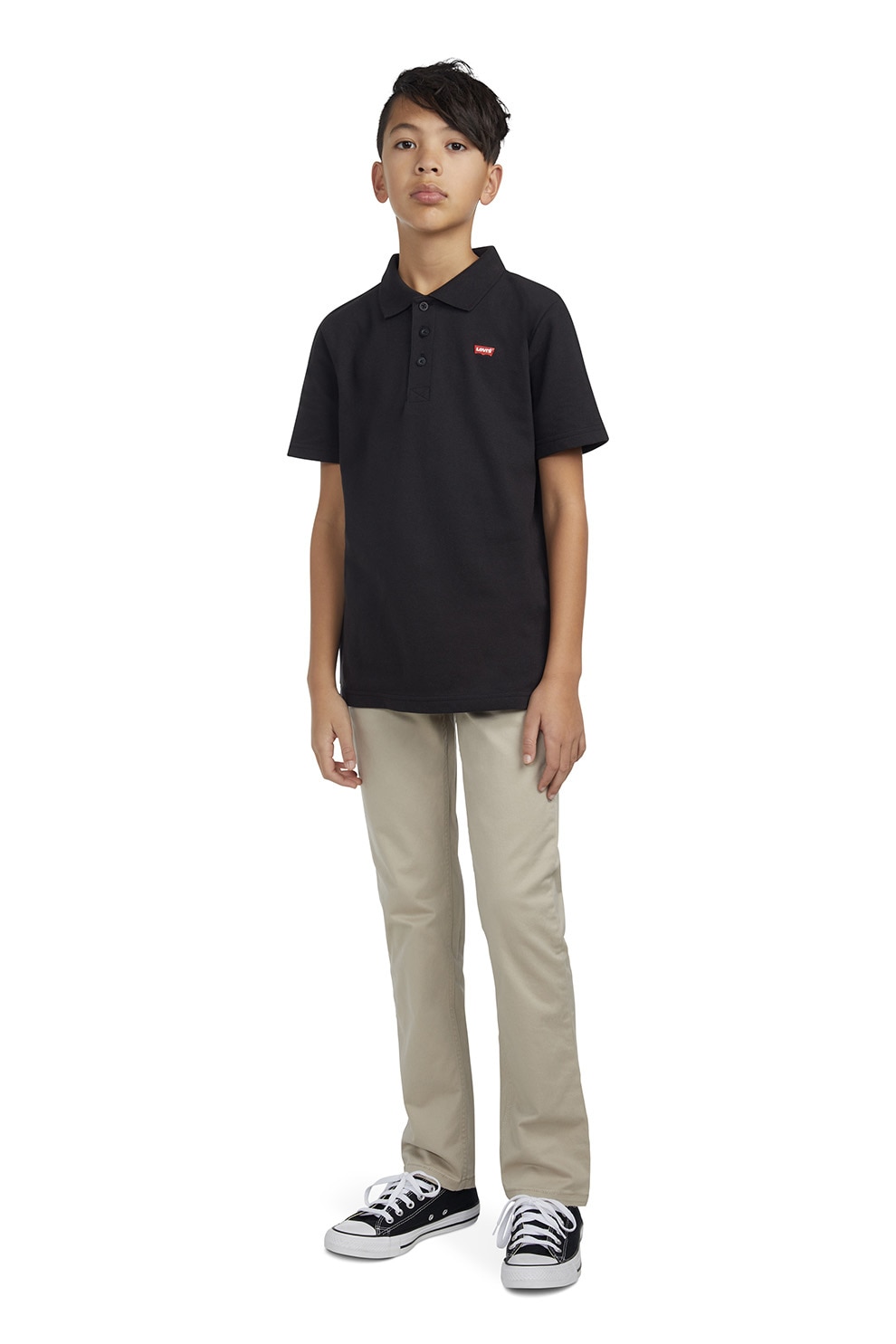 Levi's, Tricou polo din bumbac pique, Rosu, Albastru pastel, Negru stins, 164 CM