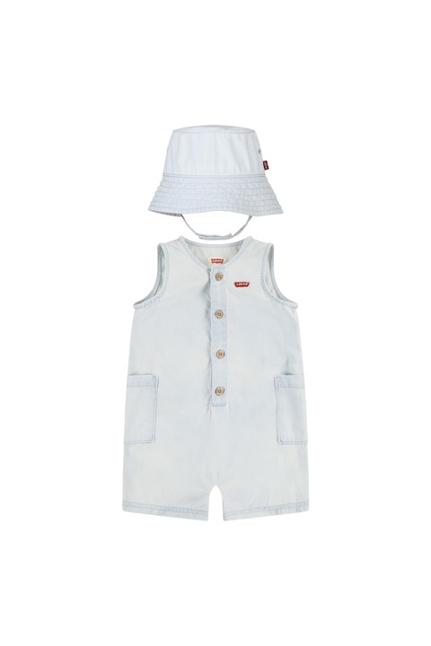 Levi's, Pamut overall és halászsapka szett, Púderkék