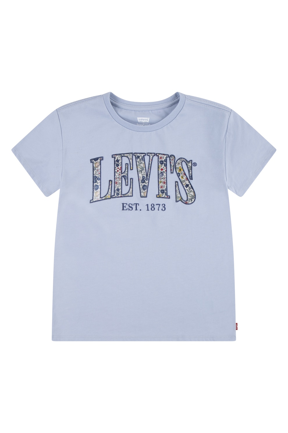 Levi's, Tricou cu decolteu la baza gatului cu imprimeu logo, Albastru prafuit, 116 CM
