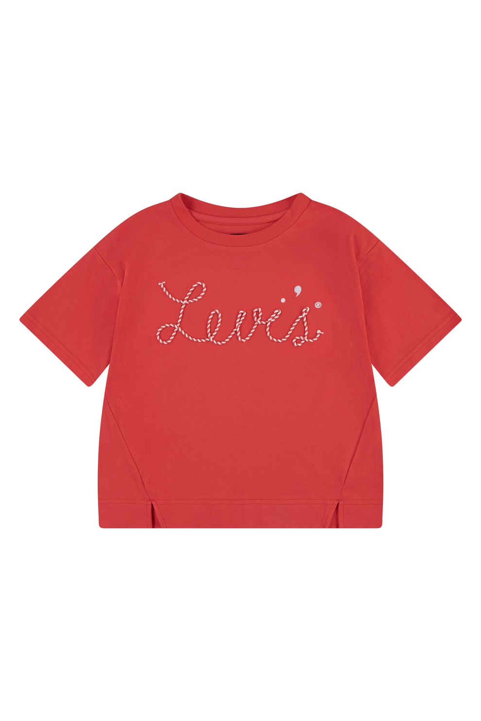 Levi's, Tricou cu aplicatie logo, Rosu, Alb murdar, 128 CM
