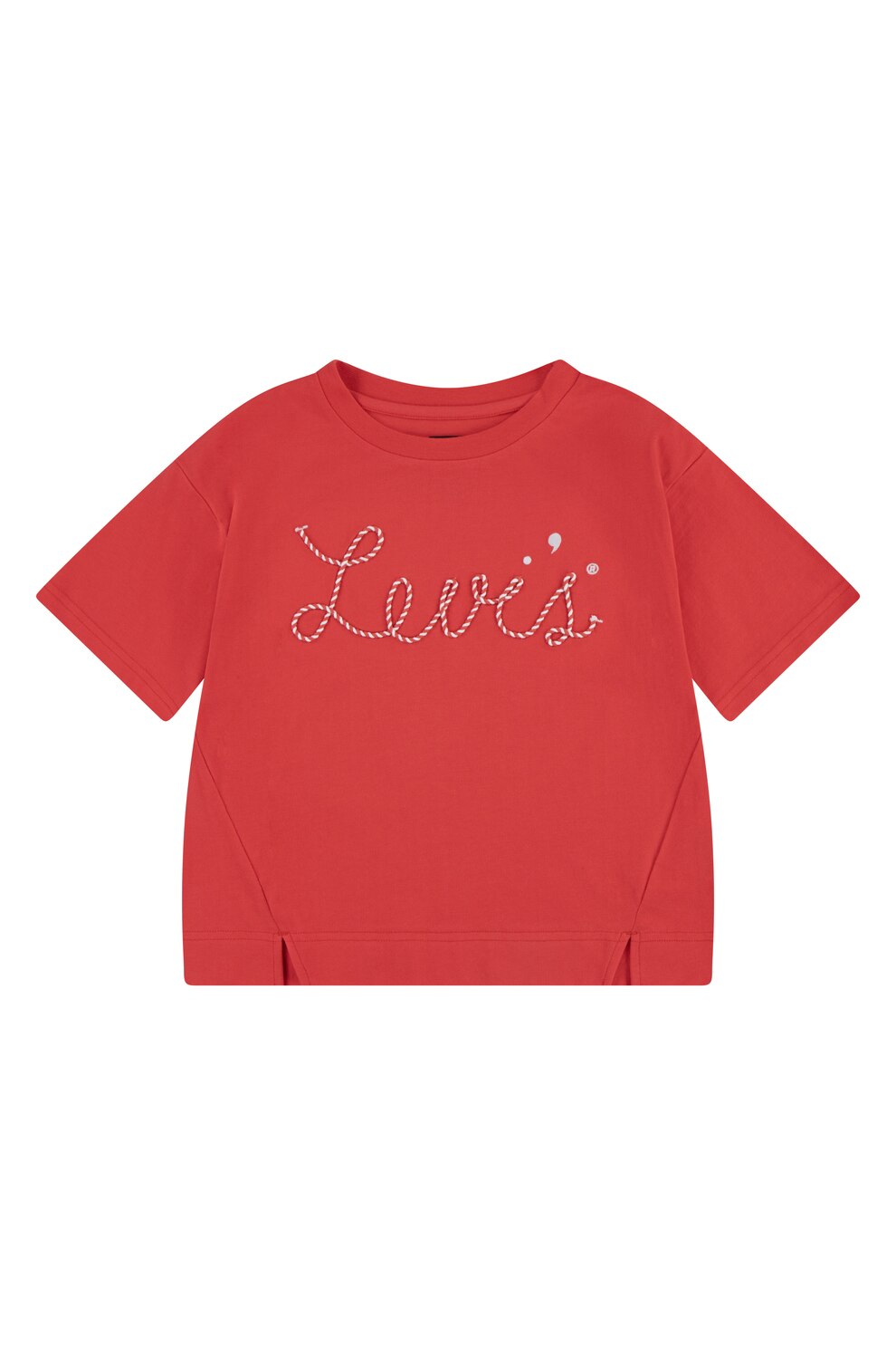 Levi's, Tricou cu imprimeu logo, Rosu, Alb murdar, 158 CM