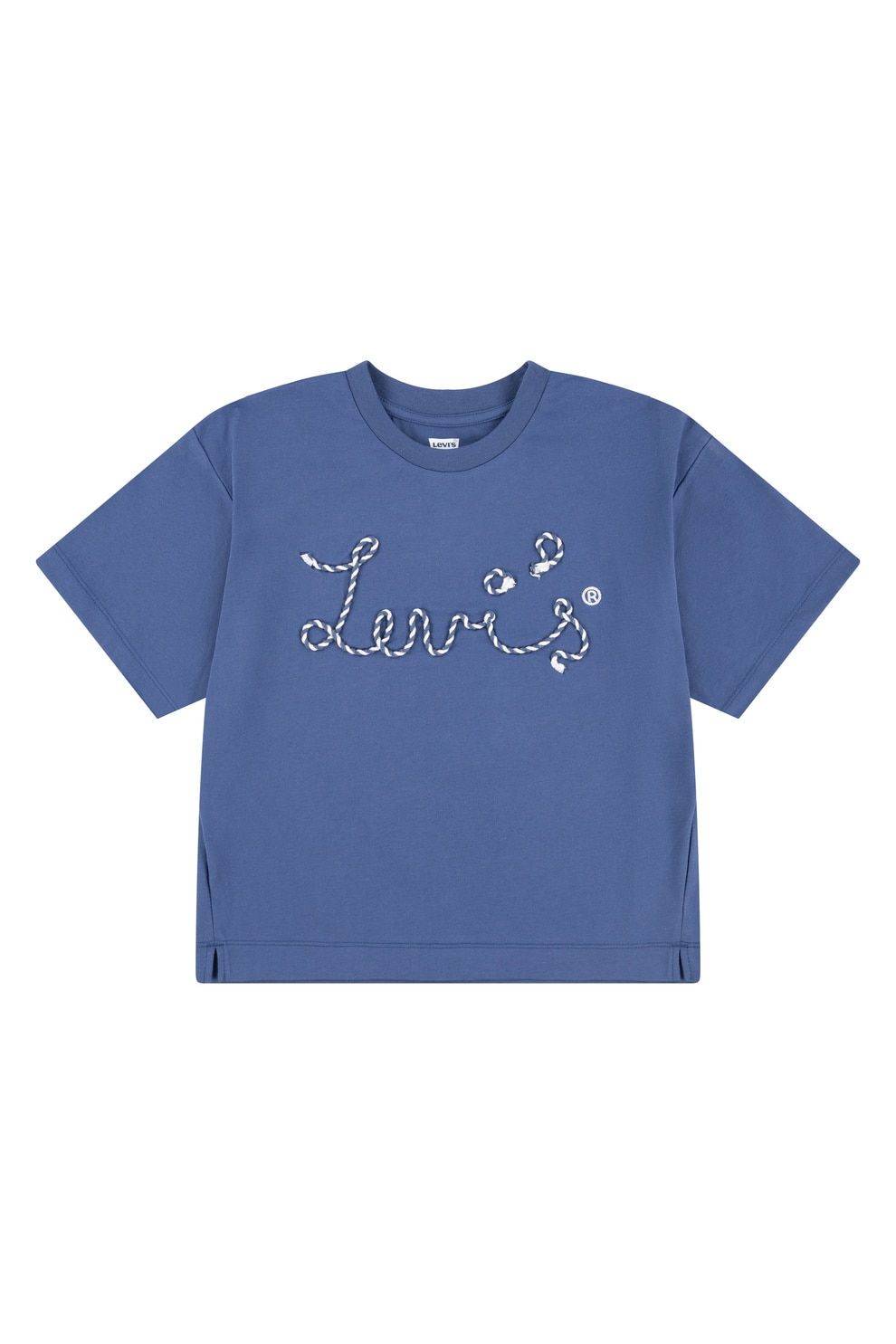 Levi's, Tricou cu imprimeu logo, Alb, Albastru inchis, 164 CM