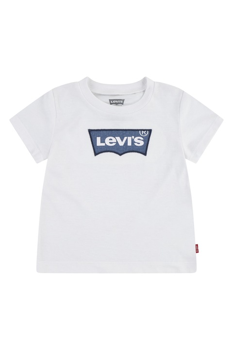 Levi's, Kerek nyakú póló hímzett logóval, Sötétkék/Fehér, 68 CM
