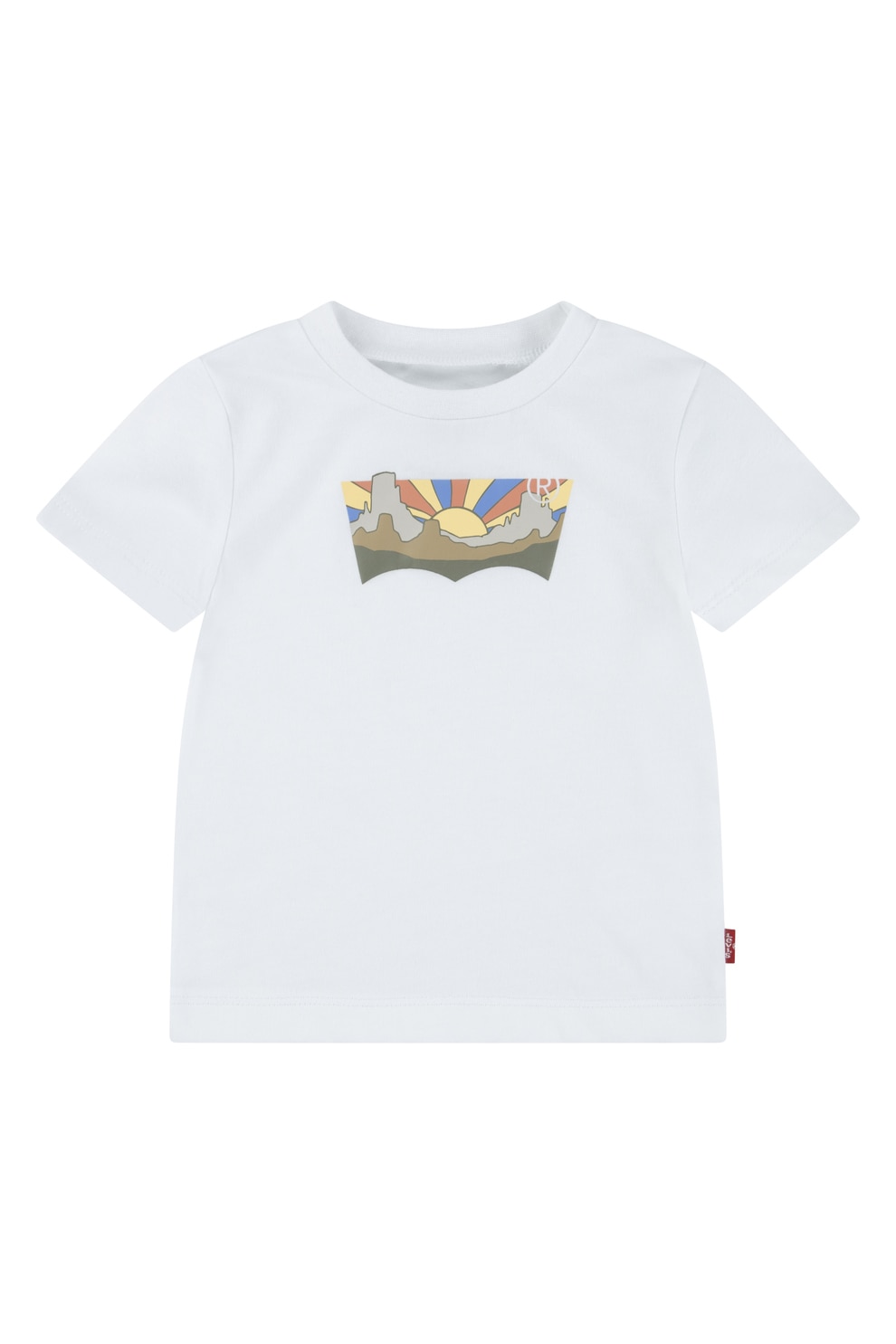 Levi's, Tricou de bumbac cu imprimeu, Alb, Maro, Albastru, 74 CM