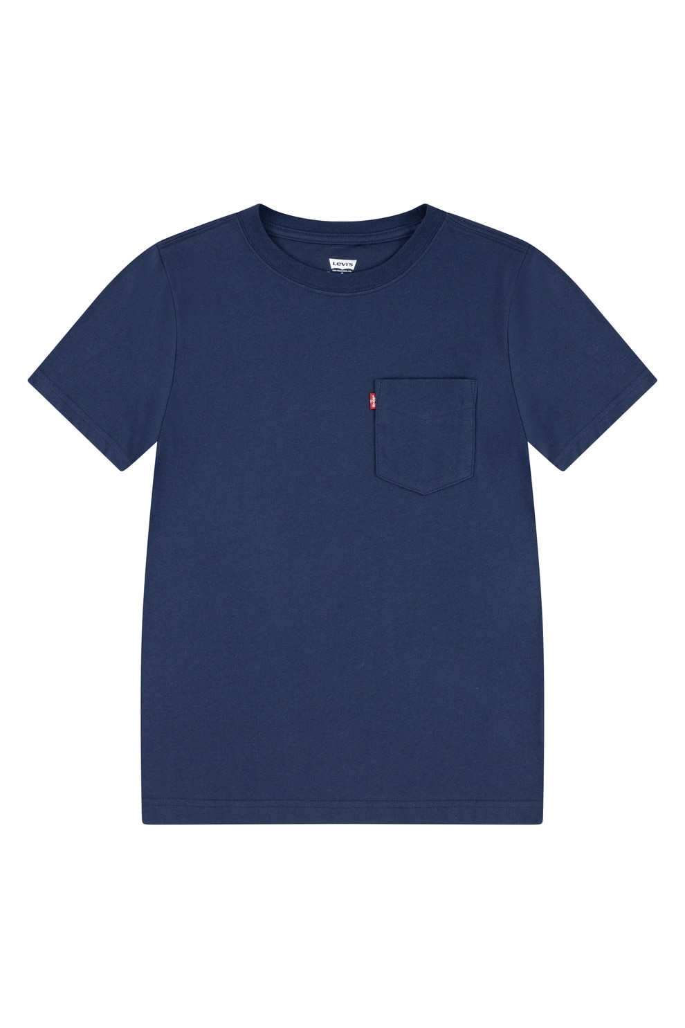 Levi's, Tricou cu decolteu la baza gatului si aplicatie pe piept, Albastru ultramarin, 152 CM