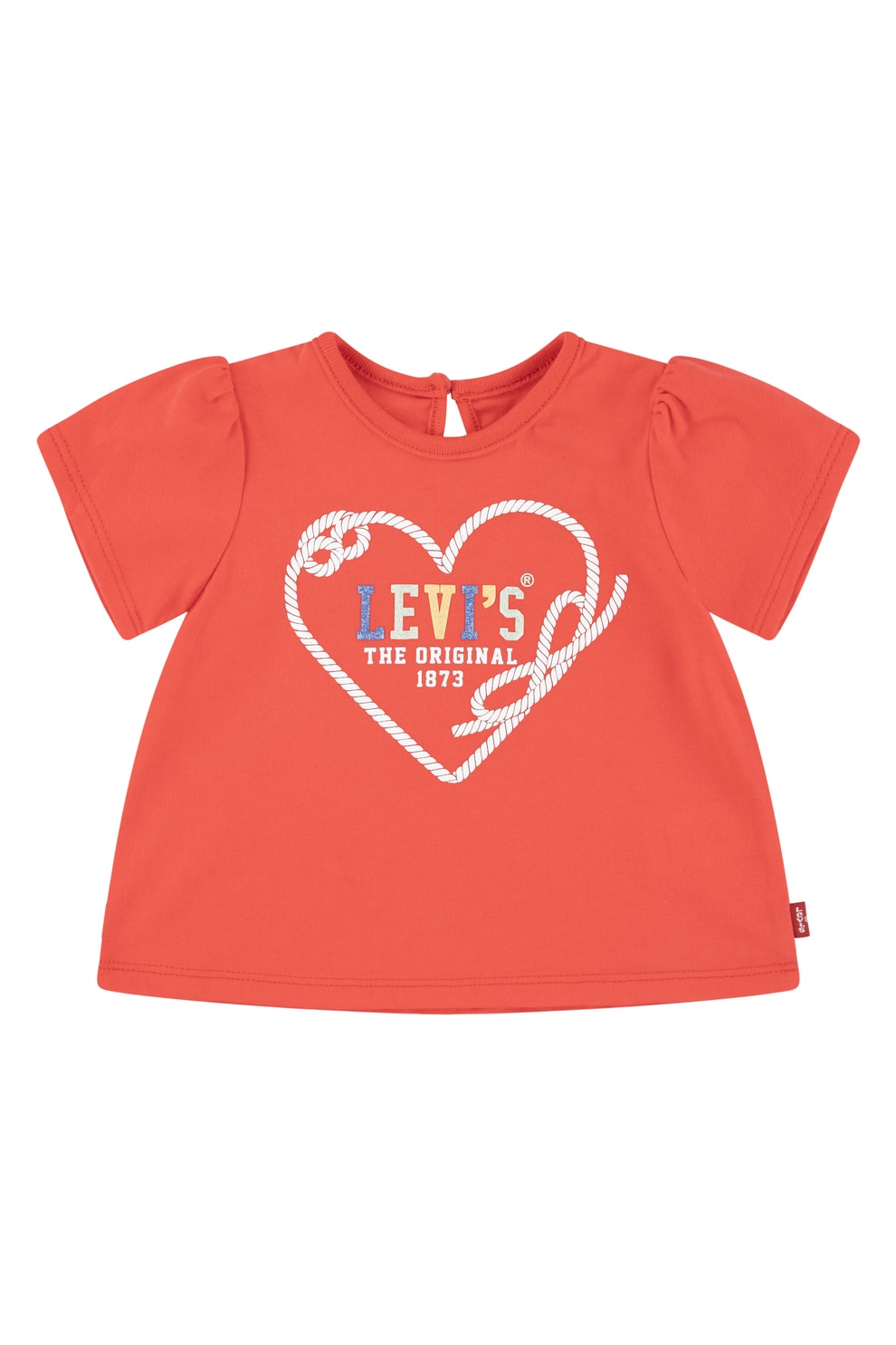 Levi's, Tricou cu imprimeu logo, Rosu stins, Alb murdar, 74 CM