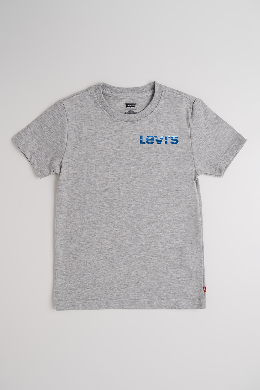 Levi's, Tricou cu decolteu la baza gatului, cu logo pe spate, Albastru, 140 CM