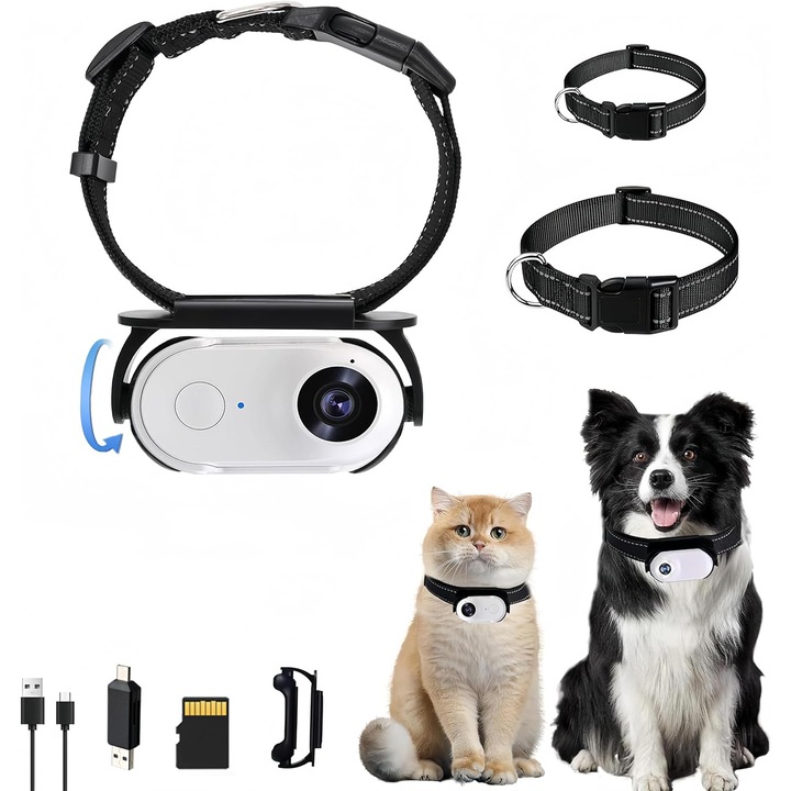 Мини екшън камера, 1080P HD заснемане, 0,9-инчов екран, IPS цвят, двупосочна OTG връзка към мобилен телефон, цикличен запис, EIS стабилизация на изображението, 32GB карта с памет, бял